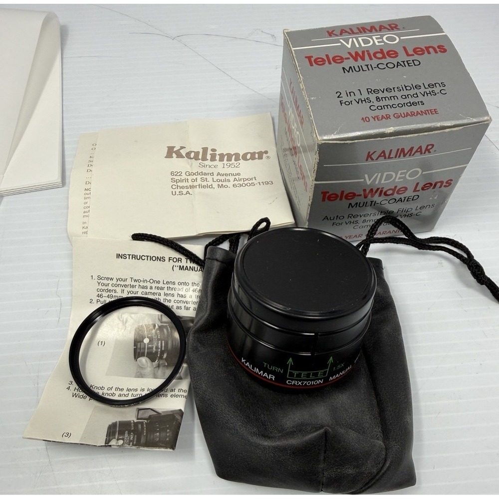 Kalimar Video Tele-wide Lens With Case And Original Box Vintage Clean